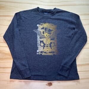 Y2K Billabong Womens Size Small Long Sleeve Thermal Shirt Grunge Skull